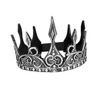 LIFKOME Medieval Silver Crowns 2pcs Pu Cosplay Crowns Men's Headwear Vintage King's Decorative Adjustable Band