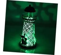 LIFKOME Mediterranean Sky-blue Iron Lighthouse Candle Holder Decorative Desktop Adornment Multifunctional Candle Stand for Romantic Home Party Festival