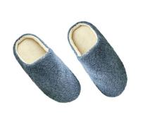 LIFKOME Mens and Womens Cozy Furry House Slippers Navy Blue Soft Sole Lightweight Indoor Winter Home Shoes with and Cotton Padded Plush for Comfortable All Season Wear