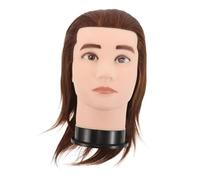 LIFKOME Men's Hairdressing Tutorial Training Head Real Hair Mannequin Head for Barber Practice Male Styling Hairstyling