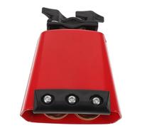 LIFKOME Metal Drum Cowbell with Red Cowbell and Black Mute Strip Mountable Percussion for Drum Kit Practice and Live Performance Accessories