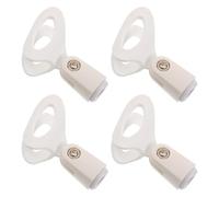 LIFKOME Mic stand desk clip, professional microphone clip, white 4pcs plastic and metal holder, portable, live broadcast and singers
