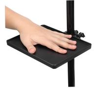 LIFKOME Microphone Stand Tray with Mount Plastic Sound Card Holder for Live Streaming Concerts Karaoke Storage Rack with Raised Edges to Secure Picks and Small Gear
