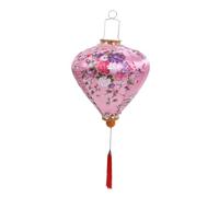 LIFKOME Mid-autumn Silk Lantern with Floral Pattern Vintage Style Hanging Silk Lantern Decoration for Outdoor Festivals and Parties Lightweight Retro Design