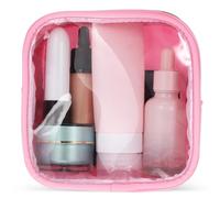 LIFKOME Mini Clear Front Makeup Bag Portable Travel Cosmetics Pouch with Zipper Closure Compact for Toiletries and Makeup Brush Organizer