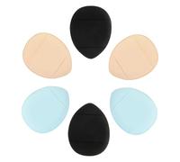 LIFKOME Mini Powder Puff 6pcs Soft Cosmetic Foundation Sponge Blending Puff for Face Makeup, Finger Tip Size, Multi-color Set for Portable Powder Application