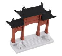 LIFKOME Miniature Chinese Architecture Gate Ornament Plastic Ancient Building Model for Aquarium Bonsai Micro Landscape Decoration Cultural Garden Accent