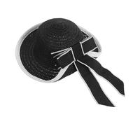 LIFKOME Miniature Straw Cowboy Hat for Dolls Handwoven Craft Hat with Realistic Texture Portable and Versatile Fit for Dollhouse Decoration Party and Rustic Wedding Accessories in Black