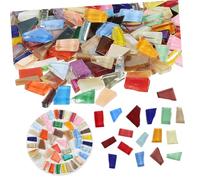 LIFKOME Mixed Color Glass Tiles for DIY Crafting Irregular Vibrant Mosaic Pieces with Fine Luster Stained Glass Fragments for Art Decoration and Home Projects