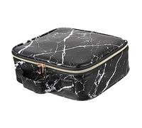 LIFKOME Multi-Function Travel Makeup Case Removable Divider Portable Cosmetic and Toiletry Bag for Women Handheld Marble Finish Organizer for Travel and Daily Use