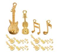 LIFKOME Music Note Pendant Charm, Guitar Pendant Decorative Necklace Making Charm, Iron, Golden, with Hanging Hole, DIY Crafting Project, Home Door Hanging Decoration