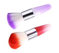 LIFKOME Nail Art Dust Brush Easy Application for Acrylic Nails 2pcs with Artificial Fiber Convenient Carrying Mixed Colors Random Color at Home Or Professional Manicure Use