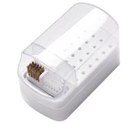 LIFKOME Nail Drill Bits Storage Box 30 Slots Manicure Grinding Head Organizer Cleaning Brush Nail Art Salon Supply Case for Professional and Home Use