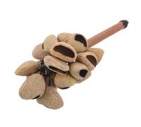 LIFKOME Natural African Shekere Shaker with Ergonomic Wooden Handle Handcrafted Plant Fruit Percussion Instrument for Adults Beginners Traditional Rhythm Dance Music