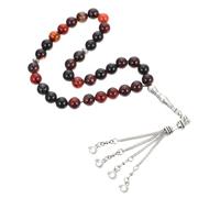 LIFKOME Natural Agate Muslim Rosary Prayer Beads Smooth Soothing Touch Compact Pilgrimage Gift for Muslim Women and Men Religious Worship
