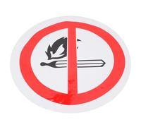 LIFKOME No Open Flames Sticker round Pvc Self-adhesive Warning Label, Strong Viscosity, Work Safety Sign for Dangerous Equipment Rooms