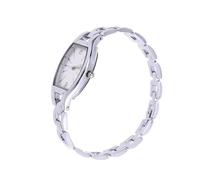 LIFKOME Noble Simple Quartz Watch for Lady Elegant Silver Case White Faced Dial Business Quartz Watch for Women's Everyday Wear