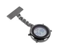 LIFKOME Nurse Digital Badge Watch Safety Pin Elegant Hanging Pocket Watch for Medical Professionals Students Caregivers Multi-Function Electronic Fob Clock Black