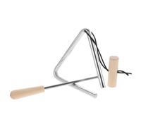 LIFKOME Orff 4-inch Triangle Percussion Instrument with Wooden Handle, Handheld Iron Rhythm Instrument for Early Music Education and Boys and Girls Musical Learning