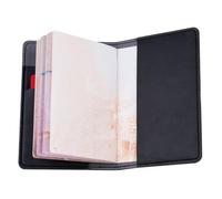 LIFKOME Passport Holder with Groom and Bride Words Couples Travel Wallet Pu Leather 2pcs Multi-Functional Portable Design for Travel Use