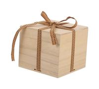 LIFKOME Paulownia Wood Box with Lid Square DIY Jewelry Storage Case for Crafts Paintable Wooden Trinket Organizer Handmade Treasure Chest for Home and Gift Packaging