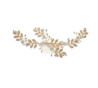 LIFKOME Pearl Wedding Hair Comb Metal Leaf Flower Hairpin Bridal Headpiece for Women Elegant Alloy Hair Accessory for Brides and Special Occasions