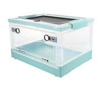 LIFKOME Pet Heating Cage Hedgehog Breeding Box Small Animal Cage Foldable Plastic Blue with Multiple Air Holes for Hamsters and Small Pets