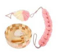 LIFKOME Pink Bath Ball Tool Kit Body Scrubber with Foot Stone and Exfoliating Gloves for Deep Cleansing and Skin Softening Lightweight Bath Accessory Gift for Men and Women