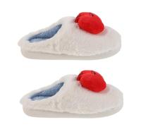 LIFKOME Plush Fluffy Apple Slippers Winter Warm Cartoon Cozy Indoor House Shoes for Couples Soft Thick Insulated Fruit Design Fuzzy Home Footwear for Autumn and Cold Days