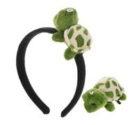 LIFKOME Plush Turtle Headband with Hair Clip for Adults and Women Cute Cartoon Turtle Hair Accessory for Halloween Cosplay Birthday Parties Soft Cloth Material and Playful Design