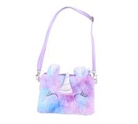 LIFKOME Plush Unicorn Crossbody Purse for Rainbow Color Soft Shoulder Bag Cute Handbag for Phone Coins Snacks Storage Lightweight and Lovely Design