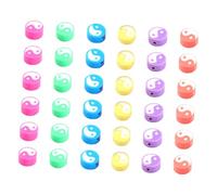 LIFKOME Polymer Clay Loose Beads Tai Chi Design DIY Jewelry Making for Bracelets Necklaces Crafts Smooth Surface for Easy Stringing