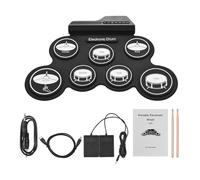 LIFKOME Portable Electronic Drum Kit Lightweight Silicone Pads Roll-up Digital Drum Set with Built-in Metronome for Practice and Training