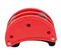 LIFKOME Portable Foot Tambourine for Performances and Practice Sessions with Double Row Jingles Bell in Red Plastic and Metal, Enhancing Music Experience