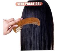 LIFKOME Portable Retro Verawood Hair Comb for Women Natural Wooden Scalp Massager with Carved Design Anti-static Hairdressing Tool for Itch Relief and Tension Massage