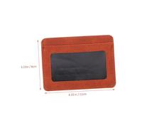 LIFKOME PU Card Holder Brown Texture Business Card Sleeve Protector Pouch for Id Compact Lightweight Safe Storage for Teachers Nurses Office Workers Travel Use