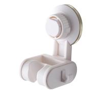 LIFKOME Punch Suction Cup Shower Head Holder Bracket for Smooth Surfaces Adjustable Height Handheld Showerhead Mount with Hook for Bathroom Accessories Non-breakable Design in White