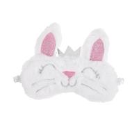 LIFKOME Rabbit Sleeping Eye Mask Plush Eye Cover White Cute Rabbit Eyepatch Eyeshade for Girls and Women Washable for Flying and Trains