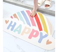 LIFKOME Rainbow Bathroom Mat, Rainbow Semi-Circle Mat for Front Door, Water Absorbent Thick Floor Mat, Non Slip Bath Rug Mat, Machine Washable Shower and Bath Room Doormat for Home (60x40cm)