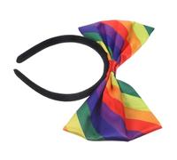 LIFKOME Rainbow Bow Headband for Women Pride Headband Dress-up Hair Accessories Striped Adult Headwear for Christmas Festival