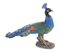 LIFKOME Realistic Peacock Figurine Decorative Statue for Home Tabletop Fireplace Ornament Charming Art Sculpture Compact Lightweight Design