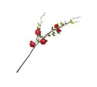 LIFKOME Realistic Red Artificial Pomegranate Branch Home Decor Simulation Flower Indoor Ornament Lifelike Faux Fruit for Stylish Living Table Vase Decoration