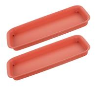 LIFKOME Rectangular Plastic Plant Saucers for Home Decoration and Gardening Projects 2pcs Sturdy Plant Trays Prevent Floor Pollution and Not Easy to Deform for Pots