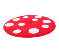 LIFKOME Red Mushroom Beret Hat for Handmade Party Prop Cartoon Costume Headwear Comfortable Cosplay Accessory for Photography and Dress Up