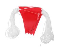 LIFKOME Red Triangle Pennant Safety Flags 98ft Pvc Banner String for Hazardous Area Marking with Outstanding Visibility and Quick Setup, for Sporting Events and Rooftop Flagging