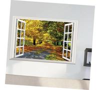 LIFKOME Removable Fake Window Sticker Peel and Stick Wall Decal with Scenic View for Living Bedroom Dorm Decorative Faux Window Wall Transfer for Smooth Surfaces