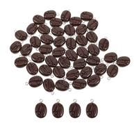LIFKOME Resin Coffee Bean Charms for Bracelet Making Lightweight Flatback Miniature Food Resin Beads Imitation Coffee Pendant Embellishments for DIY Jewelry Keychain Earrings Craft