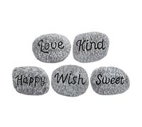 LIFKOME Resin Garden Stones 5pcs Chic Appearance Bright Colorful Pebbles for Flowerpot and Aquarium Decoration