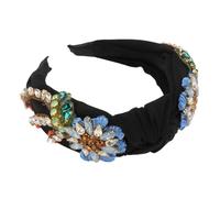 LIFKOME Retro Headband Rhinestone Embroidery Hair Hoop for Girl Birthday Girl Headband Hair Gems Accessories Women Head Band for
