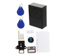 LIFKOME RFID Electronic Hidden Cabinet Lock Abs Material No-Drill Installation Induction Sensor Lock for Cupboards Up to Thickness with Keychain Sensing Distance Black for Home Office Gym